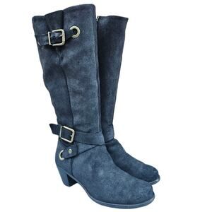 Tall Riding Boots KneeHigh Cordani Orlando Sz EU40 US 9 Black Suede Leather Moto